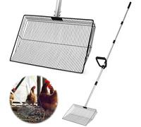 BOODPET Extra Large Pet Waste Scoop - 173cm Long Handle with D-Grip - 38cm Wide Metal Shovel for Chicken Coop, Garden, Dog Kennel, Rabbit Hutch - Heavy Duty Poop Scooper - No Bending Required