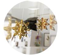 Boodtag 6 Pieces Christmas Arts & Crafts 3D Snowflake Hanging Decoration Xmas Ceiling Ornaments for Winter Themed Birthday Party (Golden)