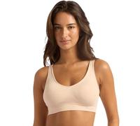 Boody Women’s Seamless Padded Crop Bra | Bras for Women | Seamfree Comfort Bamboo Bralette | Non-Adjustable Straps Beige