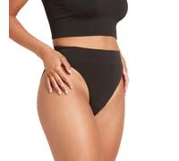 Boody | Women's LYOLYTE Ribbed High Leg Briefs | Organic Bamboo Underwear | Seamless Knickers | Black | Small | Single