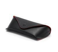 BooeDareno 2/5PCS Sunglasses Cases Large Black Red Lined Leather Business Litchi Pattern Sunglasses Glasses Case Eyewear Accessories(Black C,5PCS)