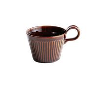 BooeDareno 320ml Handmade Ceramic Coffee Mug Retro Coarse Pottery Style Pottery Cups Milk Oat Breakfast Cup Heat Resistant Creative Tea Cup(Caramel-Colour)