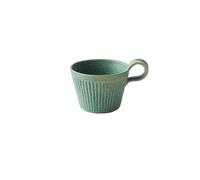 BooeDareno 320ml Handmade Ceramic Coffee Mug Retro Coarse Pottery Style Pottery Cups Milk Oat Breakfast Cup Heat Resistant Creative Tea Cup(Green)