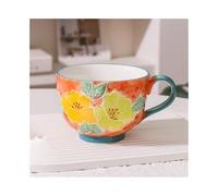 BooeDareno 500ml Ceramic Cup Handmade Glyptic Breakfast Bowl Large Capacity Water Cup for Office Porcelain Coffee Mug for Afternoon Tea(C)