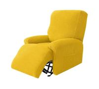 BooeDareno Knitted Recliner Sofa Covers Lazy Boy Elastic Sofa Protector Relax Armchair Cover Lounge Home Pets Anti-Scratch 1/2/3/4 Seater(Grid-Yellow,2 Seater)