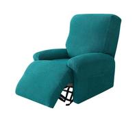 BooeDareno Knitted Recliner Sofa Covers Lazy Boy Elastic Sofa Protector Relax Armchair Cover Lounge Home Pets Anti-Scratch 1/2/3/4 Seater(Grid-Peacock,2 Seater)
