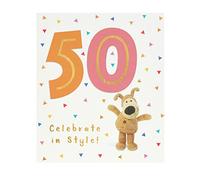 Boofle 50th Birthday Card For Her/Female/Friend With Envelope - Cute Design