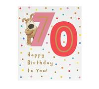 Boofle 70th Birthday Card For Her/Female/Friend With Envelope - Cute Design