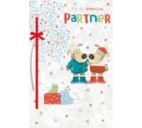 Boofle Amazing Brilliant Partner Christmas Card Adorable Design, Shimmering Silver Foil, Heartfelt Message, Xmas Wishes, Envelope Included, Eco-Friendly, For Him, For Her