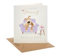 Boofle Birthday Card for Granny | Hand Drawn Hearts Design | With Envelope | Happy Birthday Gifts | Greeting Card | Her/Girls/Women | 15.9 x 18.4cm