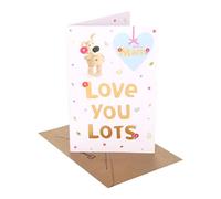 Boofle | Birthday Card for Mam | Happy Birthday Gifts | Her, Girls, Women Stood Holding a Single Flower | With Envelope | 13.7 x 21 cm