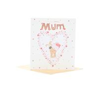 Boofle Birthday Card For Mum With Envelope - Sweet Design With Patterned Heart, Multi, 737937-0-1,159mm x 184mm