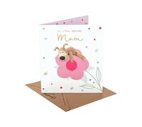 Boofle Birthday Card for Mum Laying on a Big Flower With Envelope
