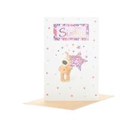 Boofle Birthday Card For Sister With Envelope - Lovely Design Holding A Big Star, Multi, 737947-0-1,137mm x 210mm