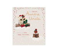 Boofle | Christmas Card for Auntie & Uncle On Log Design | Xmas Presents | Counter Cards | With Envelope | 15.9 x 18.4cm