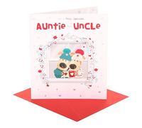 Boofle | Christmas Card for Auntie & Uncle | Xmas Presents | Her/Him | Cute Design | With Envelope | 18.4 x 15.9 cm