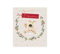 Boofle | Christmas Card for Baby's 1st Girl In PJ's Design | Xmas Presents | Counter Cards | With Envelope | 15.9 x 18.4cm