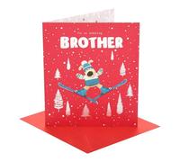 Boofle | Christmas Card for Brother | Xmas Presents | Him, Boys, Men | Cute Design | With Envelope | 18.4 x 15.9 cm