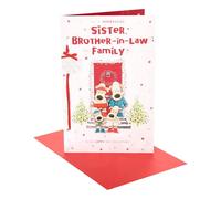 Boofle | Christmas Card for Sister & Brother In Law & Family | Xmas Presents | Her/Him | Cute Design | With Envelope | 25.4 x 16.5 cm