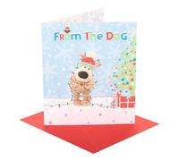 Boofle | Christmas Card from The Dog | Xmas Presents | Her/Him | Cute Festive Design | With Envelope | 18.4 x 15.9 cm