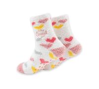 Boofle Cosy Fluffy Slipper Socks with Non Slip Grip Sole, Cute Heart Pattern ‘I’m Special’ Design, Soft Warm Indoor Lounge Socks, Women’s UK Size 3-7