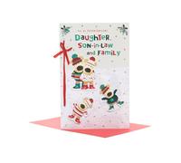 Boofle Embellished Daughter & Son-In-Law & Family Cute Christmas Greeting Card