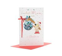 Boofle Embellished Loveliest Mum Ever Cute Bauble Christmas Greeting Card