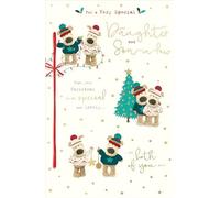 Boofle Embellished Special Daughter & Son-in-Law Cute Christmas Greeting Card 771243