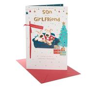 Boofle Embellished Special Son & His Girlfriend Cute Christmas Greeting Card