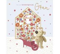 Boofle Extra-Special Gran Birthday Card, Floral Greenhouse Design