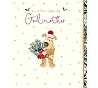 Boofle For A Very Special Godmother Cute Floral Christmas Greeting Card