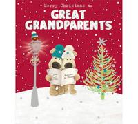 Boofle Great Grandparents Christmas Card Carol Singing Cute Xmas Greeting Cards Festive Design, Heartfelt Message, Eco-Friendly, Xmas Wishes, Cherished Keepsake, Family Love