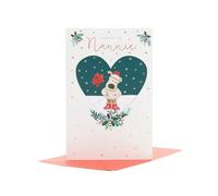 Boofle Just For You Nannie Snowy Poinsettia Cute Christmas Greeting Card