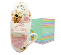 Boofle Loveliest Sister Mug & Socks Gift Set Cute Socks Mug in Gift Box BOOFMSSIS