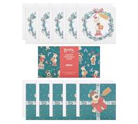Boofle | Multipack of 10 Christmas Cards | Cute Design | With Envelopes | Xmas Presents | Greeting Card | Her/Him | 26.5 x 13.5cm