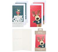 Boofle | Multipack of 4 Christmas Money Wallets for Him/Her/Friend | Christmas Gifts | 2 Cute Designs | 10.7 x 21.7cm
