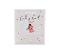 Boofle New Baby Girl Card for Friend/Couple - Cute Design