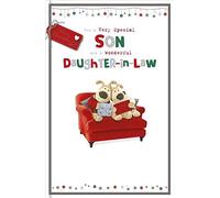 Boofle Son & Daughter-In-Law At Christmas Greeting Card Embellished Xmas Cards