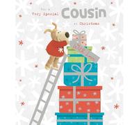 Boofle Special Cousin Christmas Card Stack Of Presents Cute Xmas Greeting Cards Whimsical Design, Eco-Friendly, Heartfelt, Collectable, Family Greeting, Cherished Memories