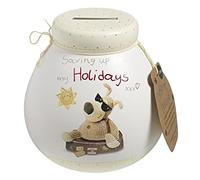 Boofle Store Save & Smash Hand Painted Teddy Handcrafted Ceramic Money Box | Eco Friendly & Recyclable Piggy Bank | one size White Color Piggy Bank | Pack of One