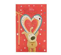 Boofle Valentine's Day Card for Fiancé | Cute Hearts Design | With Envelope | I Love You Presents |Greeting Card | Him/Boys/Men | Greeting Card | 165mm x 254mm