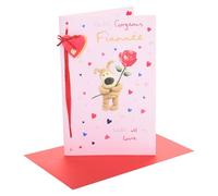 Boofle | Valentine's Day Card for Fiancée | Boofle Holding a Rose Design