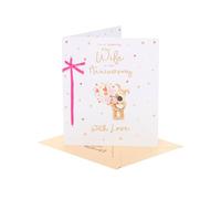 Boofle | Wedding Anniversary Card for Wife | Happy Anniversary | Her, Girls, Women | Cute Design | With Envelope | 165 x 190 mm
