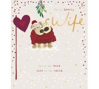 Boofle | Wife Christmas Card | Classic Design | Romantic Christmas Card for Wife | With Envelope | 159 x 184 mm