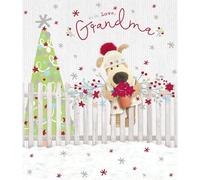 Boofle With Love Grandma Christmas Card Tree Poinsettia Cute Xmas Greeting Cards Heartfelt, Charming, Festive, Cute Character, Eco-Friendly, Keepsake, Warm Wishes, Relations