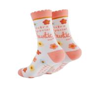 Boofle Women's Super Soft Woven Socks with Caption and Secret Message On Sole-Auntie, Multicoloured, One Size