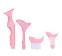 Booge 4 Pcs All In One Eyeliner Stencils Wing Tips + Eyeshadow and Eyeliner Stencils Pad + Silicone eyeshadow baffle, Defined Eyeliner Eyelash Guide Tool for Beginners and Makeup Masters - Pink