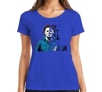 Boogeyman Halloween Saying Murderer Horror Slasher Mask Retro Women's T-Shirt, blue, 3XL