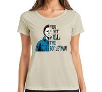 Boogeyman Halloween Saying Murderer Horror Slasher Mask Retro Women's T-Shirt, natural, M