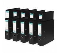 Booghe A4 Lever Arch File with Protector - Single, 4 or 10 Pack - Black, Red, Blue, Green, Turquoise, Fuchsia - Heavy Duty Office Filing & School Binders (10, Black)